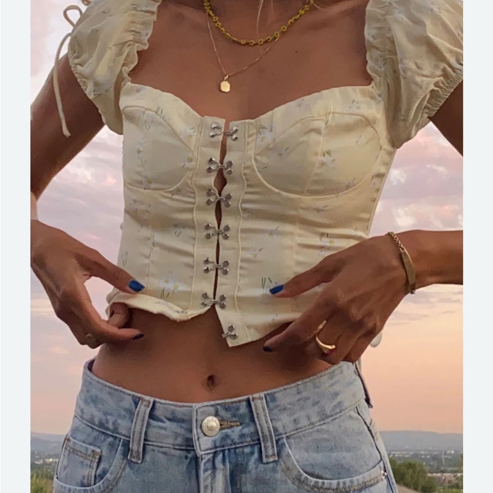 Yellow Floral Women's Top